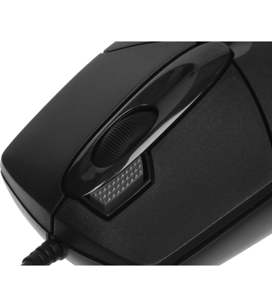 Мышь проводная A4Tech OP-730D черный, 1200 dpi, USB, кнопки - 4