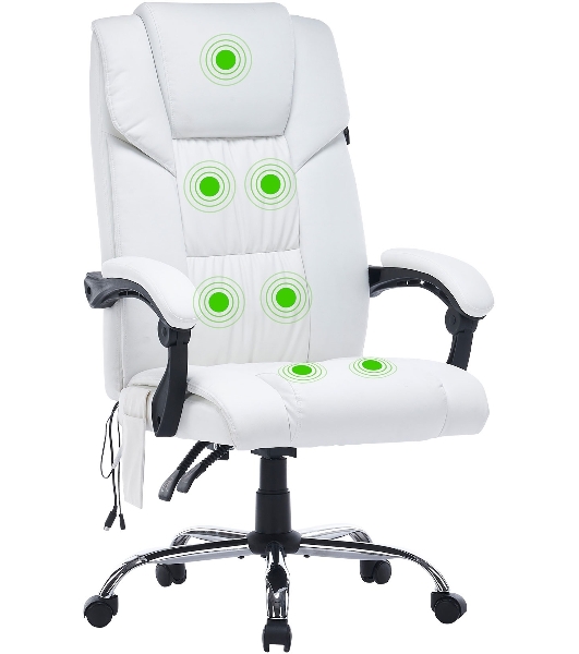 Кресло Cactus CS-CHR-OC02M-WT белый, экокожа