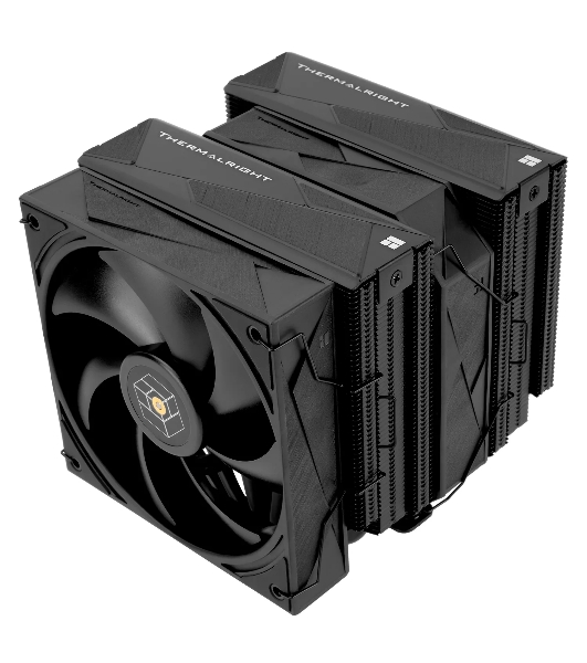Кулер для процессора Thermalright Royal Pretor 130 черный (4-pin PWM, 158мм, Ni/Cu, 6x6мм, 1x120+1x130мм, 80.45CFM/81.88CFM, 29.4dBA/28.3dBA, 2150PM/1750RPM, S: 1200, 1700, 1851, 2011, 2066, 115X, AM4, AM5, black)