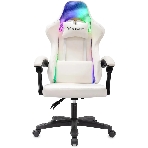 Кресло игровое Knight Wolf RGb белый эко.кожа/сетка, крестов. пластик, фото 1