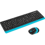 Комплект клавиатура+мышь A4Tech FStyler FG1010 беспроводной, USB, 2000 DPI, чёрный/синий, фото 1