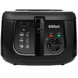 Фритюрница Kitfort KT-2018 чёрный, 1800 Вт, 2.5 л, 0.375 кг