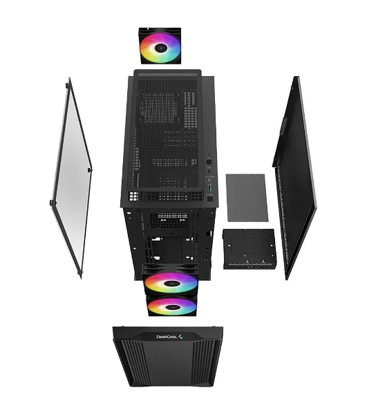 Компьютерный корпус DeepCool CC360 ARGb (R-CC360-BKAPM3-G-1) (mATX, без БП, 2xUSB, с окном)
