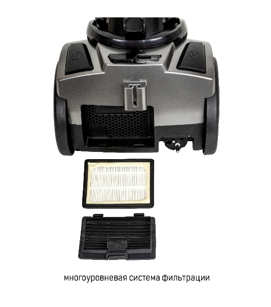 Пылесос JVC JH-VC311 серый/черный, 320/1800 Вт, уборка сухая, пылесборник контейнер, 2 л