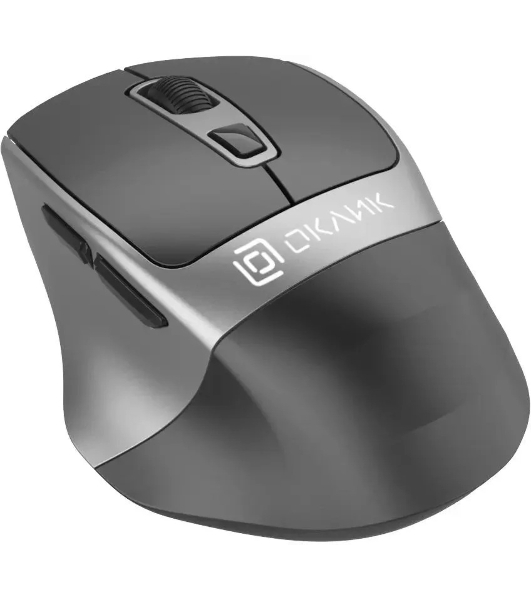 Мышь беспроводная Oklick 516MW черный/серебристый, 1600 dpi, радиоканал, Bluetooth, USB, кнопки - 6
