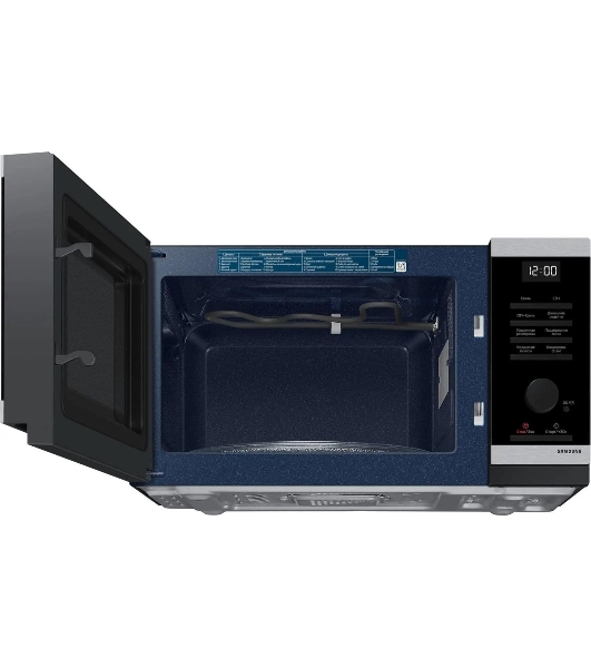 Микроволновая печь Samsung MG23DG4524ATBW нержавеющая сталь/черный 23 л, 800 Вт, переключатели - поворотный механизм