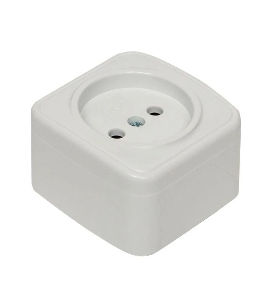 Розетка EKF EGR10-022-10 б/з, 10А, ОП Basic Минск белый