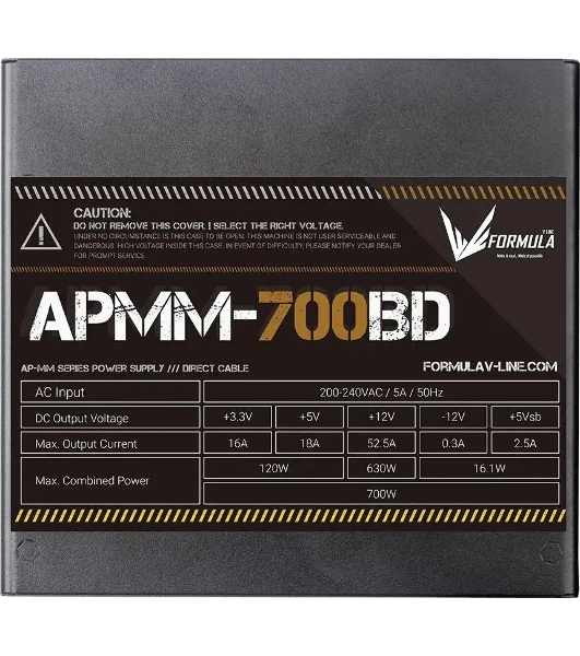Блок питания Aerocool/Formula APMM-700BD, 700Вт, 80 PLUS Bronze, 120мм, черный