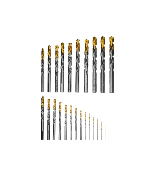 Набор сверл по металлу Denzel 1-13 мм, Р6М5-TiN, Golden Tip, 25 шт