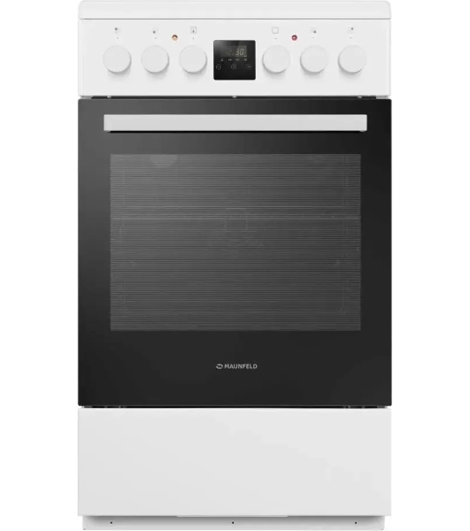Плита электрическая Maunfeld MEC55CW08D белый, конфорок 4 шт, духовка 60 л, 50 см x 85 см x 60 см