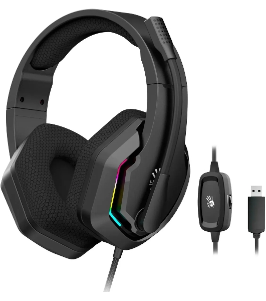 Гарнитура проводная с микрофоном A4Tech Bloody G260 черный 2м мониторные USB оголовье (G260)