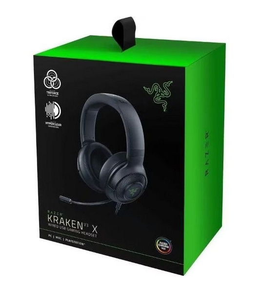 Гарнитура Razer Kraken V3 X (2022) чёрный, проводная, USB, подсветка