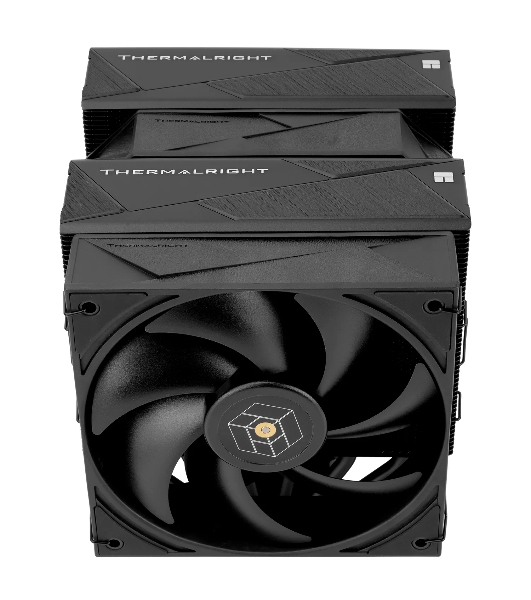 Кулер для процессора Thermalright Royal Pretor 130 черный (4-pin PWM, 158мм, Ni/Cu, 6x6мм, 1x120+1x130мм, 80.45CFM/81.88CFM, 29.4dBA/28.3dBA, 2150PM/1750RPM, S: 1200, 1700, 1851, 2011, 2066, 115X, AM4, AM5, black)