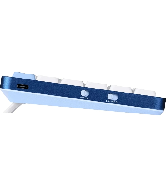 Клавиатура Redragon Eva Pro гибридная, USB Type-A, Bluetooth, радиоканал, белый/синий