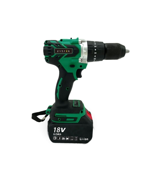 Дрель-шуруповерт Zitrek Green Impact 063-4046, 18 В, 5 Ач, 80 Нм, бесщеточный, ударный