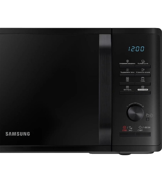 Микроволновая печь Samsung MG23K3515AK/BW черный, 23 л, 800 Вт, переключатели - кнопки, поворотный механизм