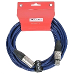 Кабель микрофонный FORCE FMC-05/6 BLXLR (M) - XLR (F), высококачественный балансный, малошумящий с проводниками из безкислородной меди OFC, диаметр 6 мм, профессиональные металлические разъемы, длина 3 м, цвет синий, фото2