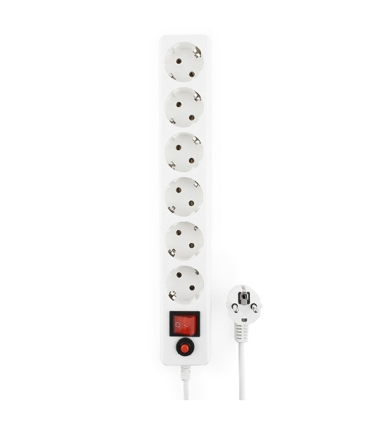 Сетевой фильтр Гарнизон 6 р, 10А, 7 м, ур.защиты 4, белый, пакет
