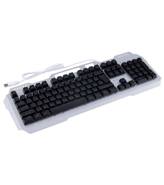 Клавиатура Gembird KB-G710M-S проводная, USB Type-A, чёрный/серебристый