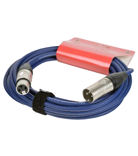 Кабель микрофонный FORCE FMC-05/6 BLXLR (M) - XLR (F), высококачественный балансный, малошумящий с проводниками из безкислородной меди OFC, диаметр 6 мм, профессиональные металлические разъемы, длина 3 м, цвет синий