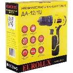 Дрель-шуруповерт Eurolux ДА-12/1Li, 12 В, 1.5 Ач, 25 Нм, щеточный, фото2