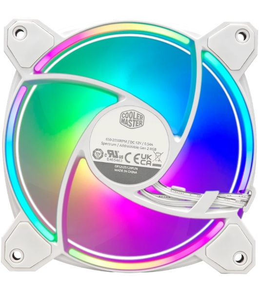 Вентилятор для корпуса Cooler Master MasterFan MF120 Halo2 ARGb 120х120x25 белый 4-pin 27дБ (MFL-B2DW-21NP2-R2) Ret
