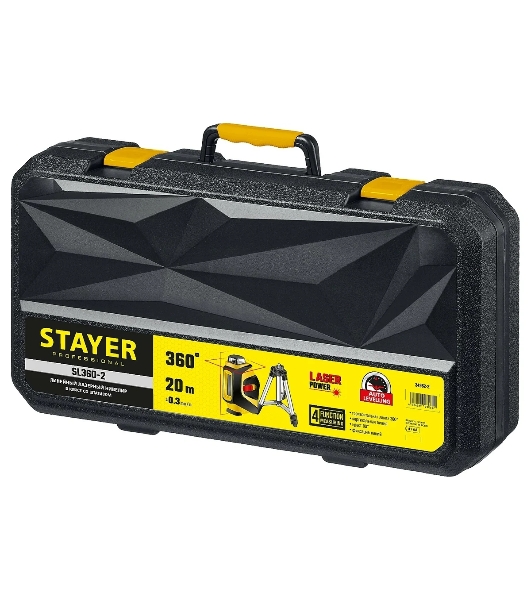 Нивелир STAYER SL360-2 лазерный, крест + 360°, штатив, кейс