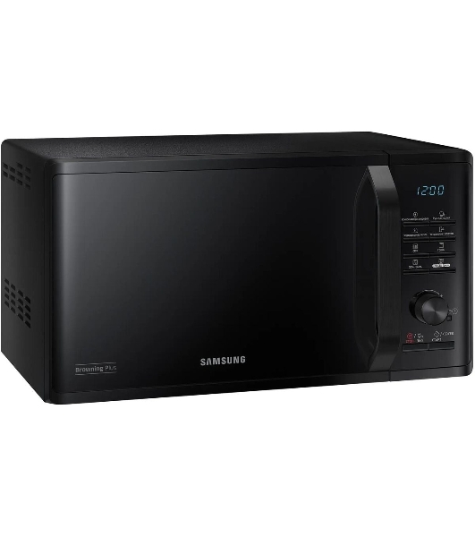 Микроволновая печь Samsung MG23K3515AK/BW черный, 23 л, 800 Вт, переключатели - кнопки, поворотный механизм