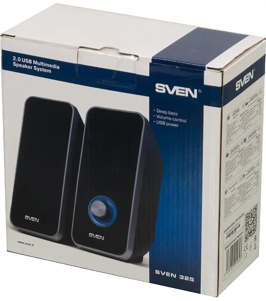 Акустическая система 2.0 SVEN 325, черный, USB, мощность 2x3 Вт(RMS) SVEN 325, черный, USB, акустическая система 2.0, мощность 2x3 Вт(RMS)