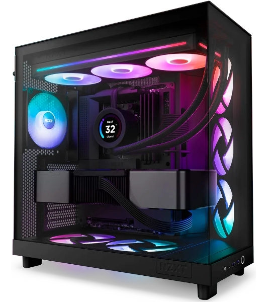 Вентилятор для корпуса Case Cooler NZXT F360 RGb Core (120x120x25мм, 4-pin PWM, RGb, 75.12CFM, 30dBA, 2400RPM, Black, Single-Frame RGb Fan Unit)