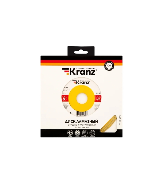 Диск алмазный отрезной Kranz ультратонкий 180x22.2/25,4 мм