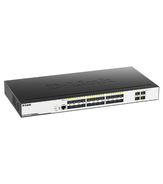 Коммутатор D-Link DGS-3000-28XS/B1A, 24×1 Гбит/с SFP + 4×10 Гбит/с SFP+, управляемый