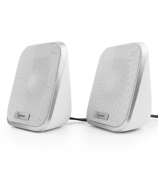 Акустическая система 2.0 Gembird SPK-100-W, белый, 6 Вт, регулятор громкости, USB-питание