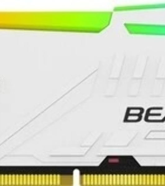 Оперативная память Kingston Fury Beast, DDR5, 16Gb (1x16Gb), 5600MHz, CL40, DIMM, радиатор, RGB, белый