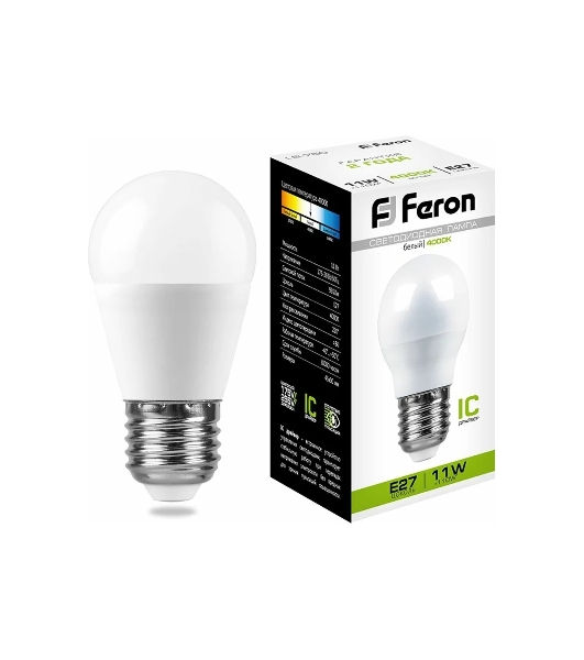 Лампа светодиодная Feron LB-750 11W 230V E27 4000K G45