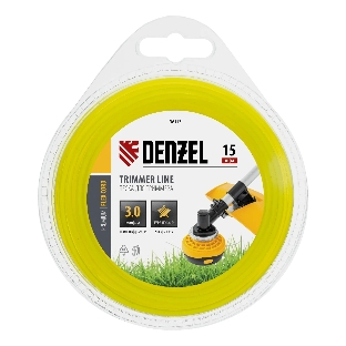Леска для триммера Denzel звезда 3 мм х 15 м, блистер FLEX CORD