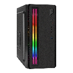 Компьютерный корпус Minitower ExeGate mEVO-7805-XP450 (mATX, БП XP450 с вент. 12см, 2*USB+1*USB 3.0, аудио, черный, с 2*RGb подсветкой), фото 1