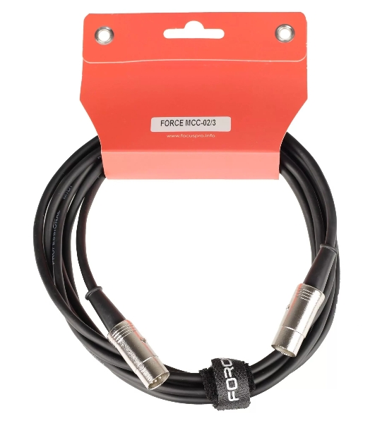 Кабель MIDI FORCE MCC-02/3MIDI DIN 5-pin - MIDI DIN 5-pin, высококачественный, диаметр 6 мм, для подключения синтезаторов, звуковых модулей и др. оборудования, профессиональные металлические разъемы, длина 3 м, черный