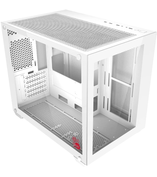 Компьютерный корпус Bloody BD-CC108 белый без БП mATX 9x120мм 2xUSB 3.0 audio bott PSU