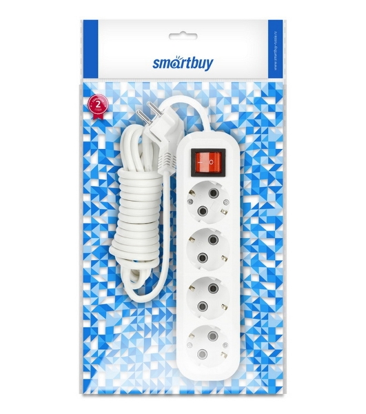 Удлинитель Smartbuy (SBE-16-4-03-ZS) 4 гнз х 3,0 м (16А/3.5 кВт, ПВС 3х1.0)