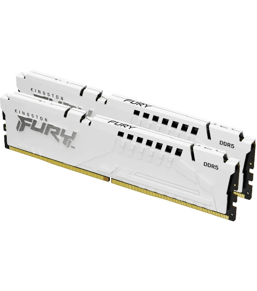 Оперативная память Kingston Fury Beast, DDR5, 64Gb (2x32 GB), 6000 MHz, CL36, DIMM, радиатор, белый