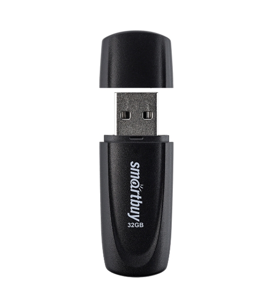 Флешка USB Smartbuy Scout Black (SB032Gb2SCK), 32Gb, USB 2.0, R/W 13/8, черный