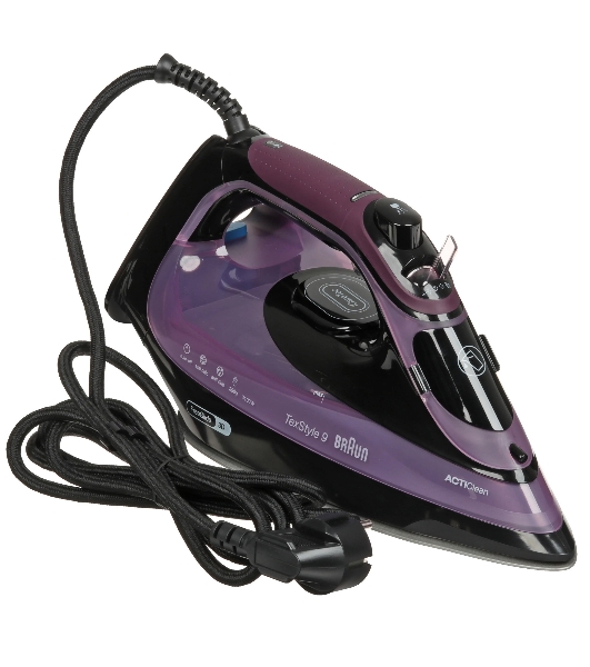 Утюг Braun TexStyle 9 SI9661VI фиолетовый/черный, 3100 Вт, 60 г/мин, 250 г/мин, 330 мл