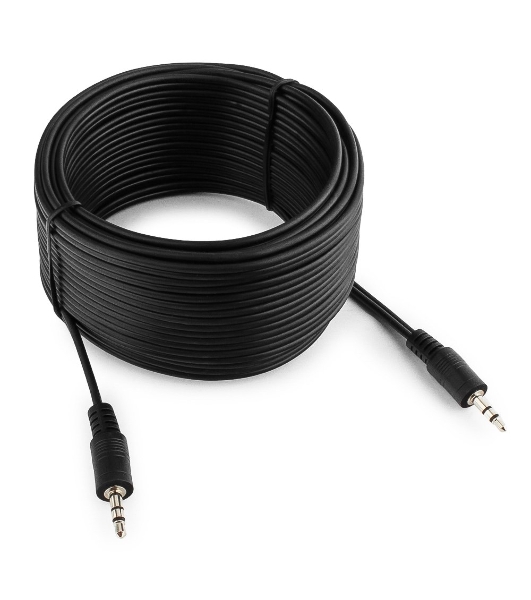 Кабель аудио Cablexpert CCA-404-10M-N, Jack 3.5(M)/Jack 3.5(M), 3pin, 10м, черный, пакет