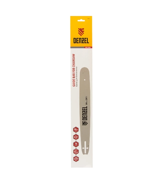 Шина для бензопилы Denzel DGS-5820, длина 50 см (20'), шаг 0,325', паз 1,5 мм, 76 звеньев
