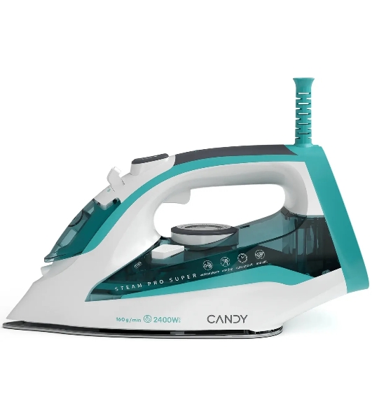 Утюг Candy CI-103 белый/бирюзовый, 2400 Вт, 50 г/мин, 160 г/мин, 370 мл