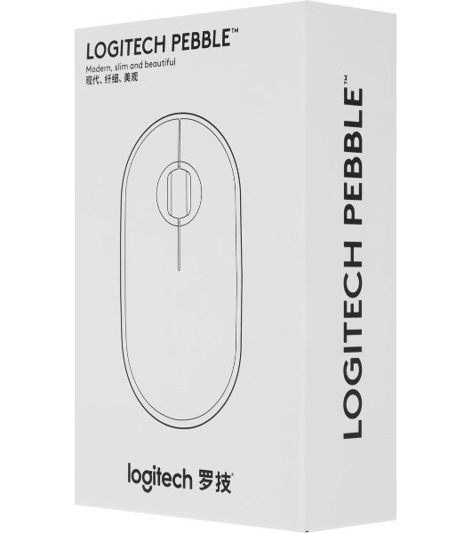 Мышь беспроводная Logitech Pebble M350 белый, 1000 dpi, радиоканал, Bluetooth, USB, кнопки - 3