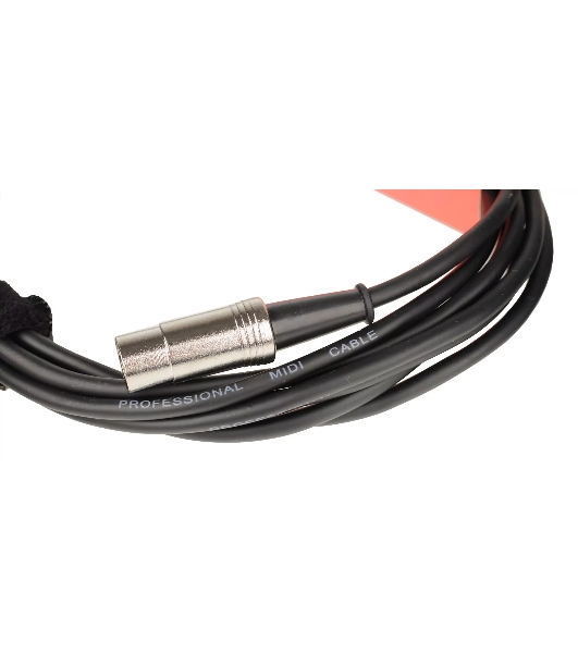 Кабель MIDI FORCE MCC-02/3MIDI DIN 5-pin - MIDI DIN 5-pin, высококачественный, диаметр 6 мм, для подключения синтезаторов, звуковых модулей и др. оборудования, профессиональные металлические разъемы, длина 3 м, черный