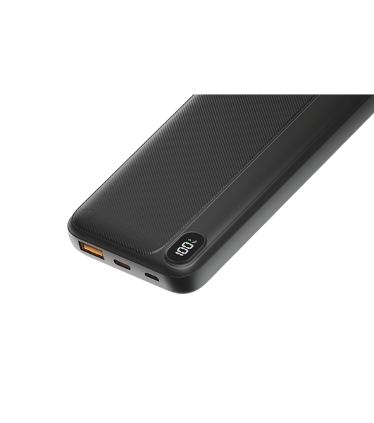 Портативный аккумулятор OLMIO L-10, 10000mAh, 22.5W, QC3.0, PD, LCD, + кабели Lightning\Type-C, черный
