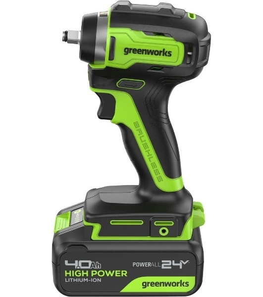Гайковерт Greenworks G24IW200 аккум. патрон:квад.3/8' (3803607CUB)